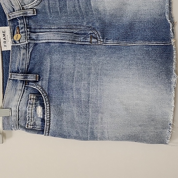Frame Denim Skirts Women's Le Mini Raw Edge Denim Jean Skirt Size 27 - Picture 3 of 16